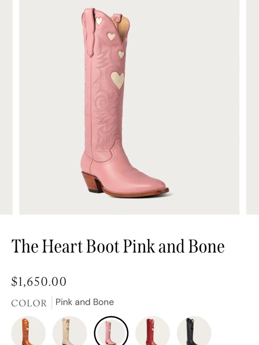 City Boots brand Pink Heart Accent Women's Leather Cowboy Boots - Picture 6 of 7